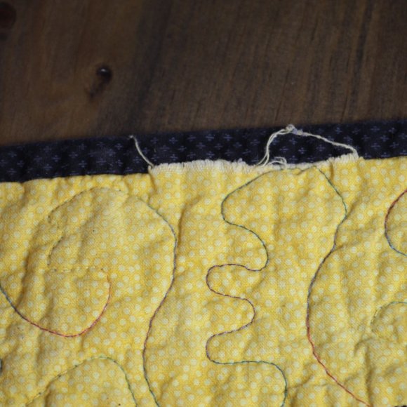 Vintage Antique Hand Made Robot Quilt Blanket 5x6 - Picture 7 of 13